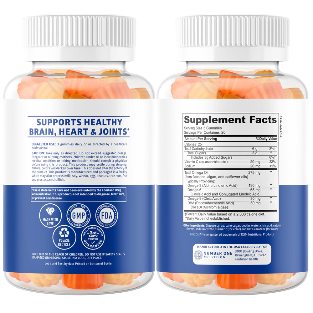 Gummies with natural lemon and orange flavor