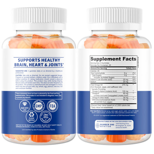 Gummies with natural lemon and orange flavor