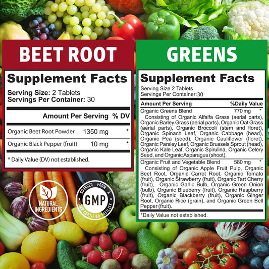 Ingredients list showing alfalfa, spirulina and barley grass in N1N tablets
