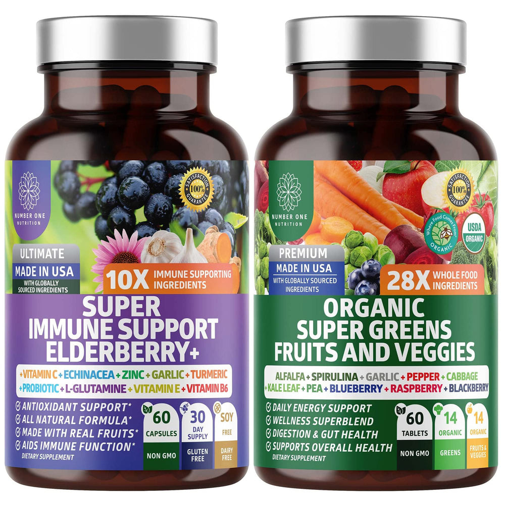 N1N Organic Super Greens + Immune Support bottle