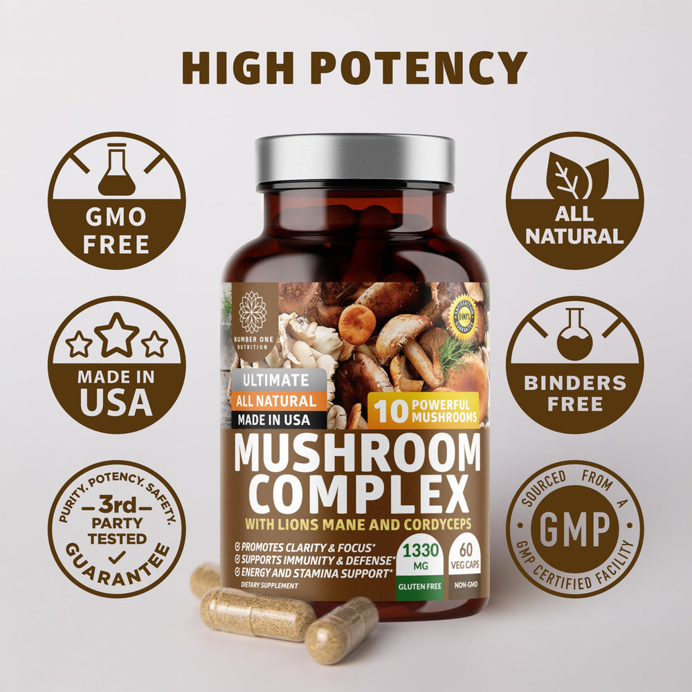 N1N Premium Mushroom Complex product packaging with details