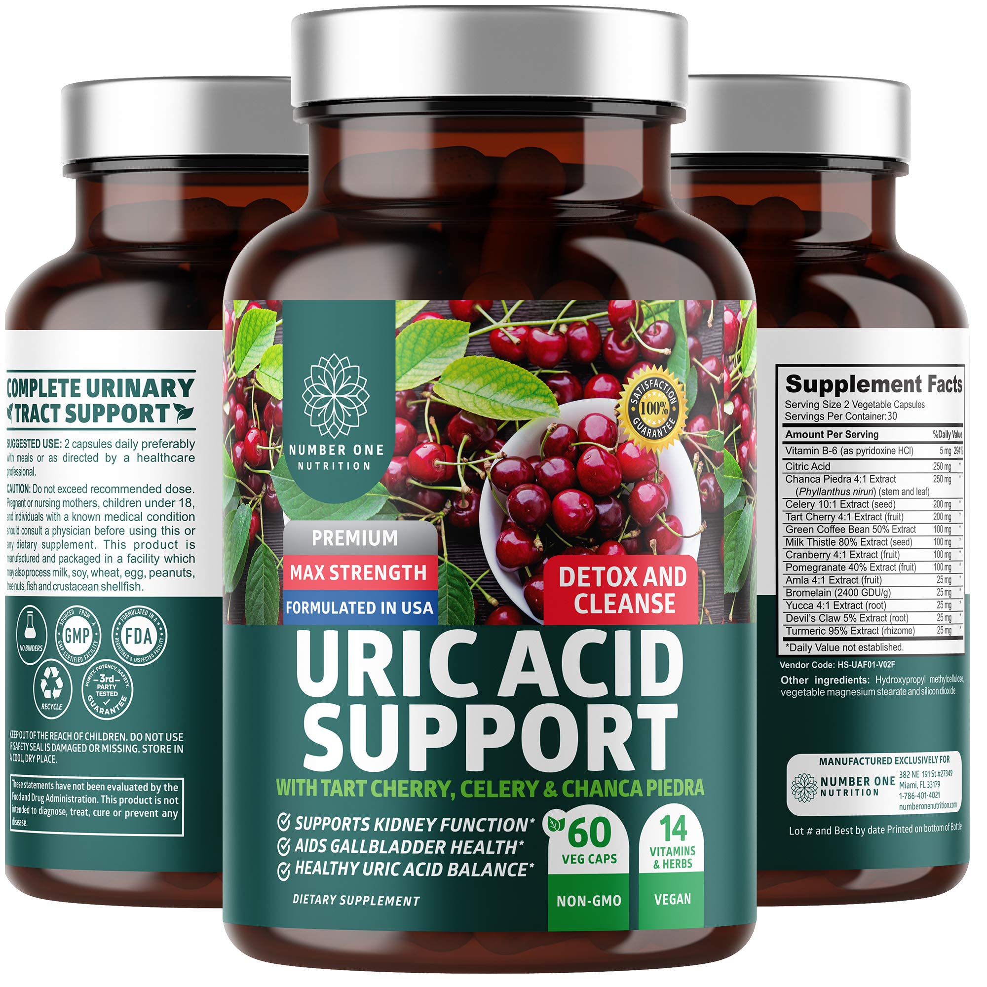 Hero image of N1N Premium Uric Acid Support Supplement bottle with 60 veggie capsules