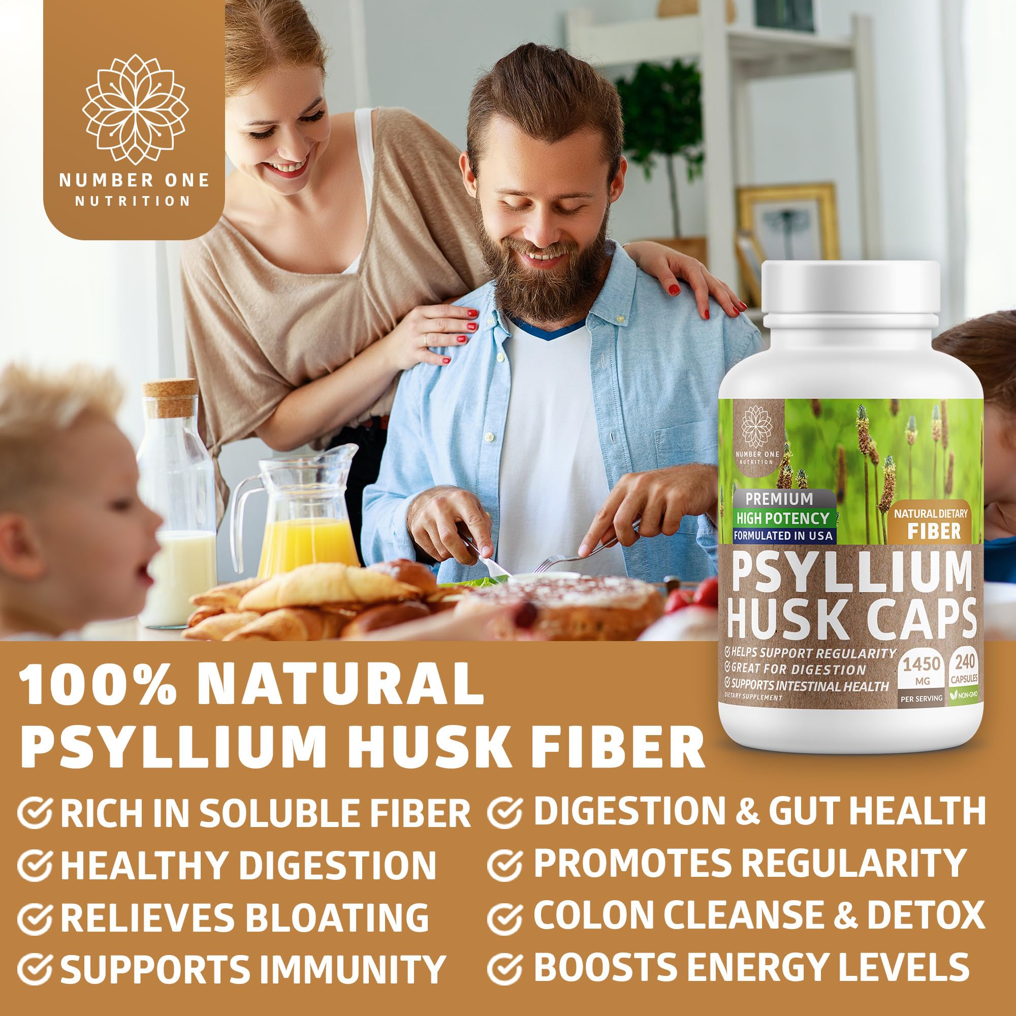 N1N Psyllium Husk Capsules bottle and packaging