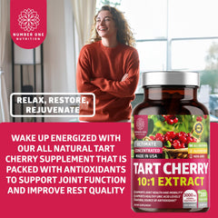 Nutrition facts panel for Tart Cherry Extract Capsules