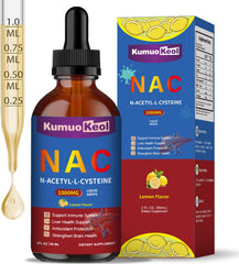 Bottle of NAC 1000mg drops with lemon flavor