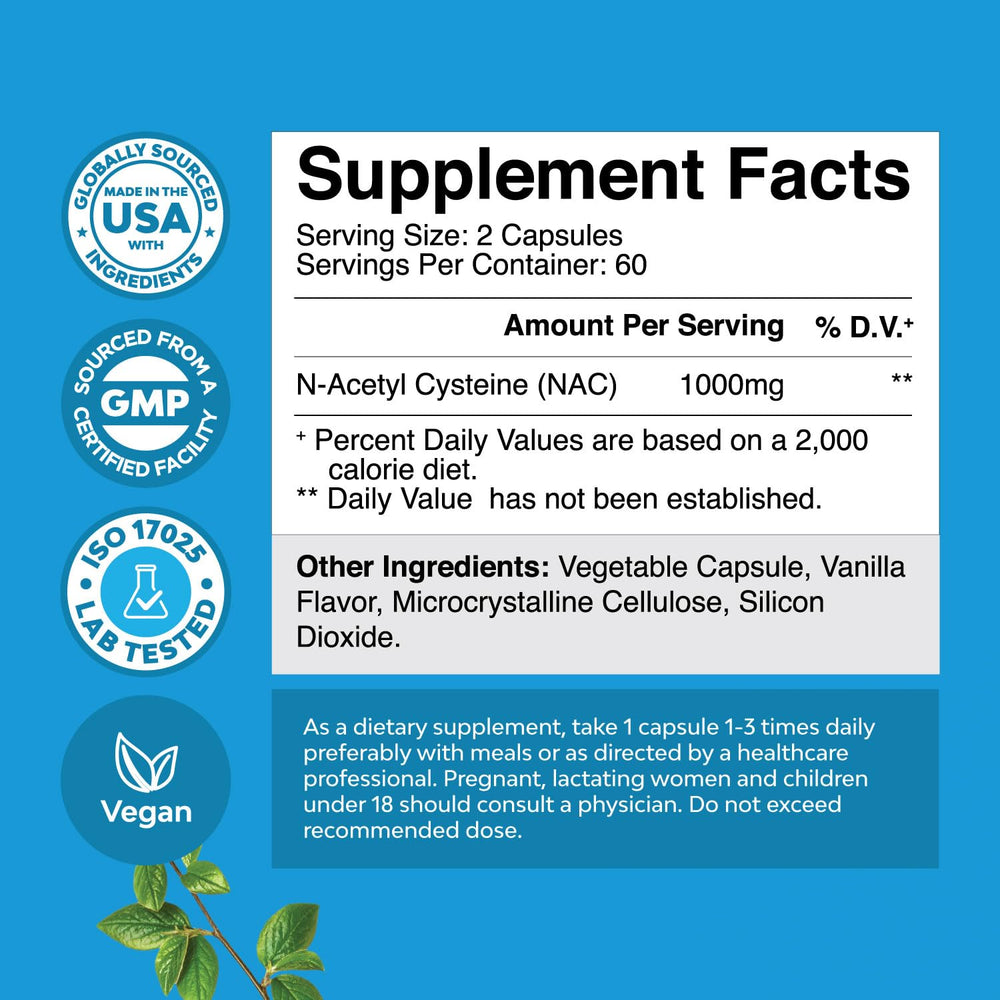 NAC 1000mg glutathione precursor