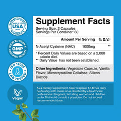 NAC 1000mg glutathione precursor