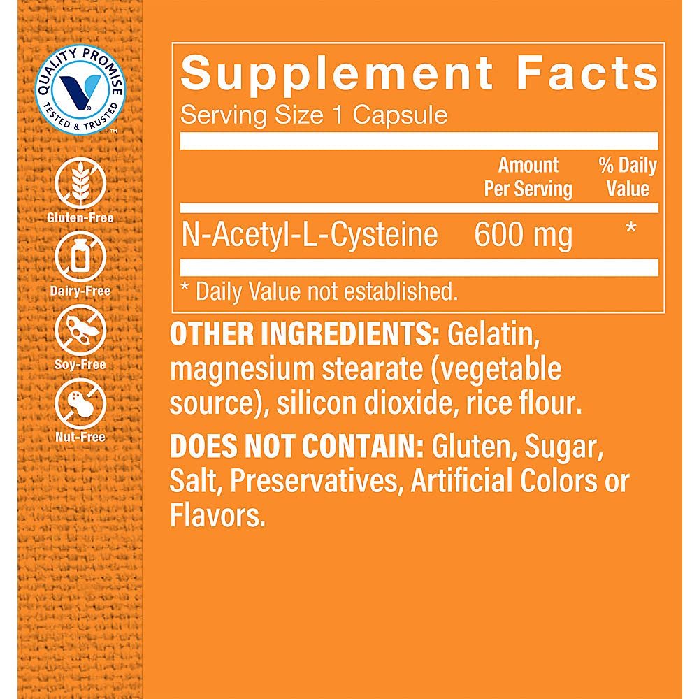 NAC 600 mg 100 capsules – ingredients