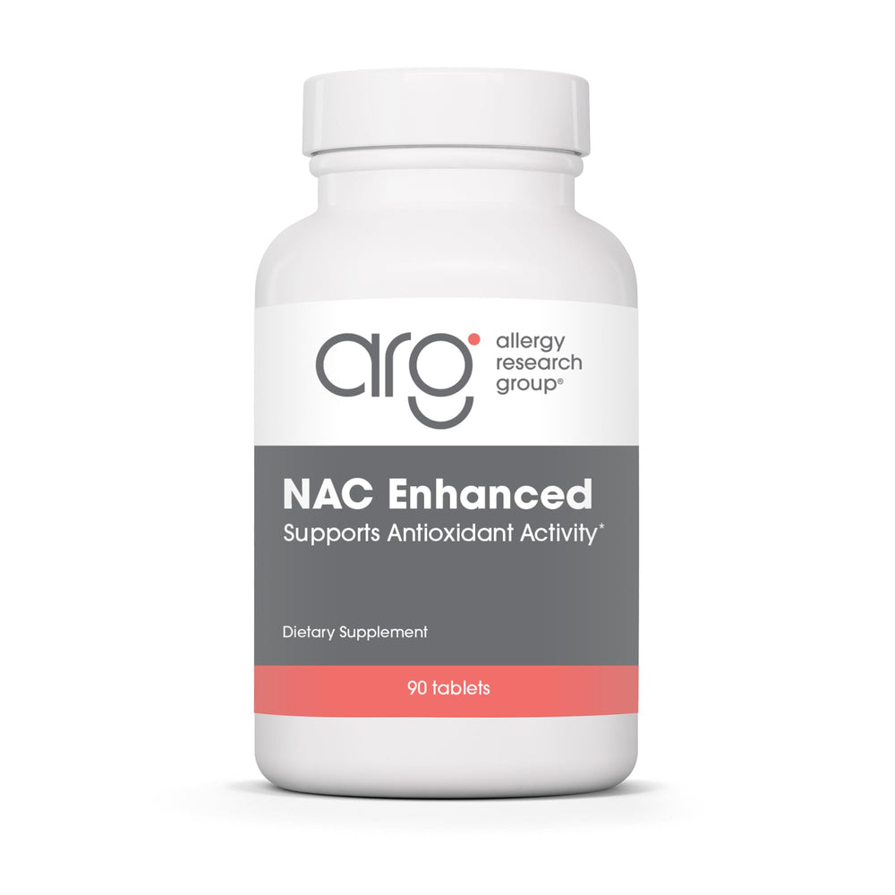 NAC Enhanced Supplement bottle label – Allergy Research Group, 90 count