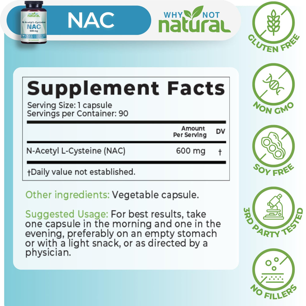 Graphic showing NAC supports glutathione production