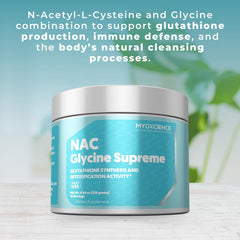 Graphic showing NAC and Glycine supporting antioxidant defenses