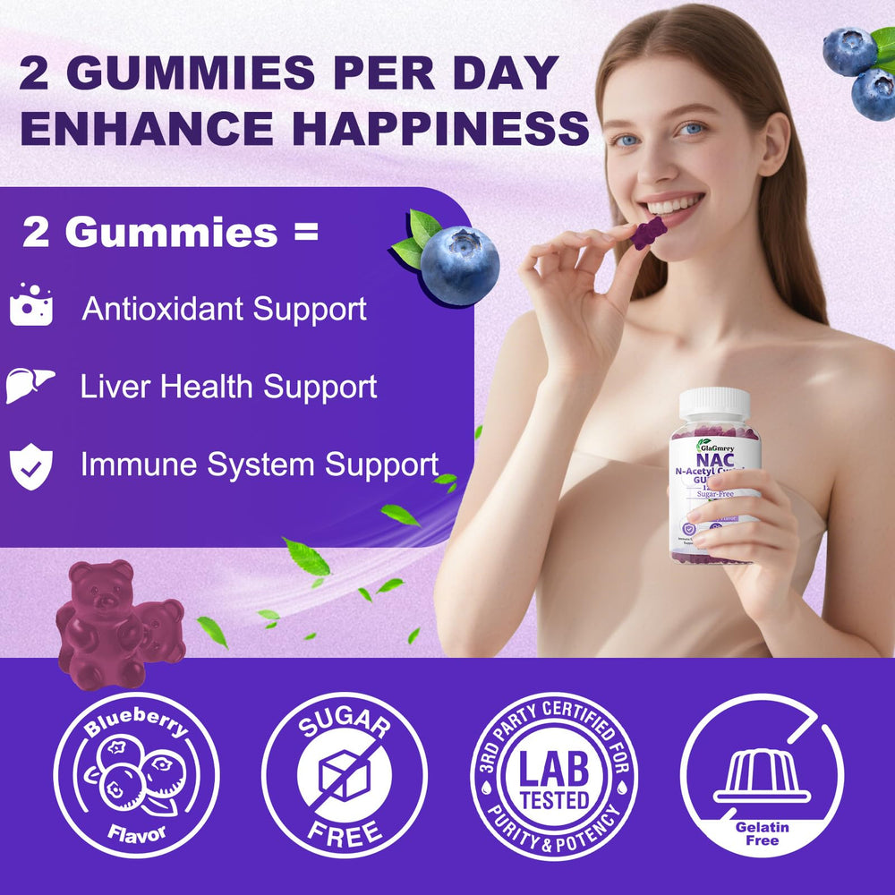 Graphic illustrating liver health and immune support from NAC gummies