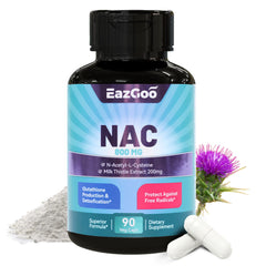 NAC 800mg and Milk Thistle 200mg capsules bottle – 90 count