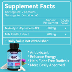 NAC and Milk Thistle ingredients on label
