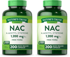 Bottle of Nature's Truth NAC N-Acetyl Cysteine 1,200 mg, 200 capsules, pack of 2