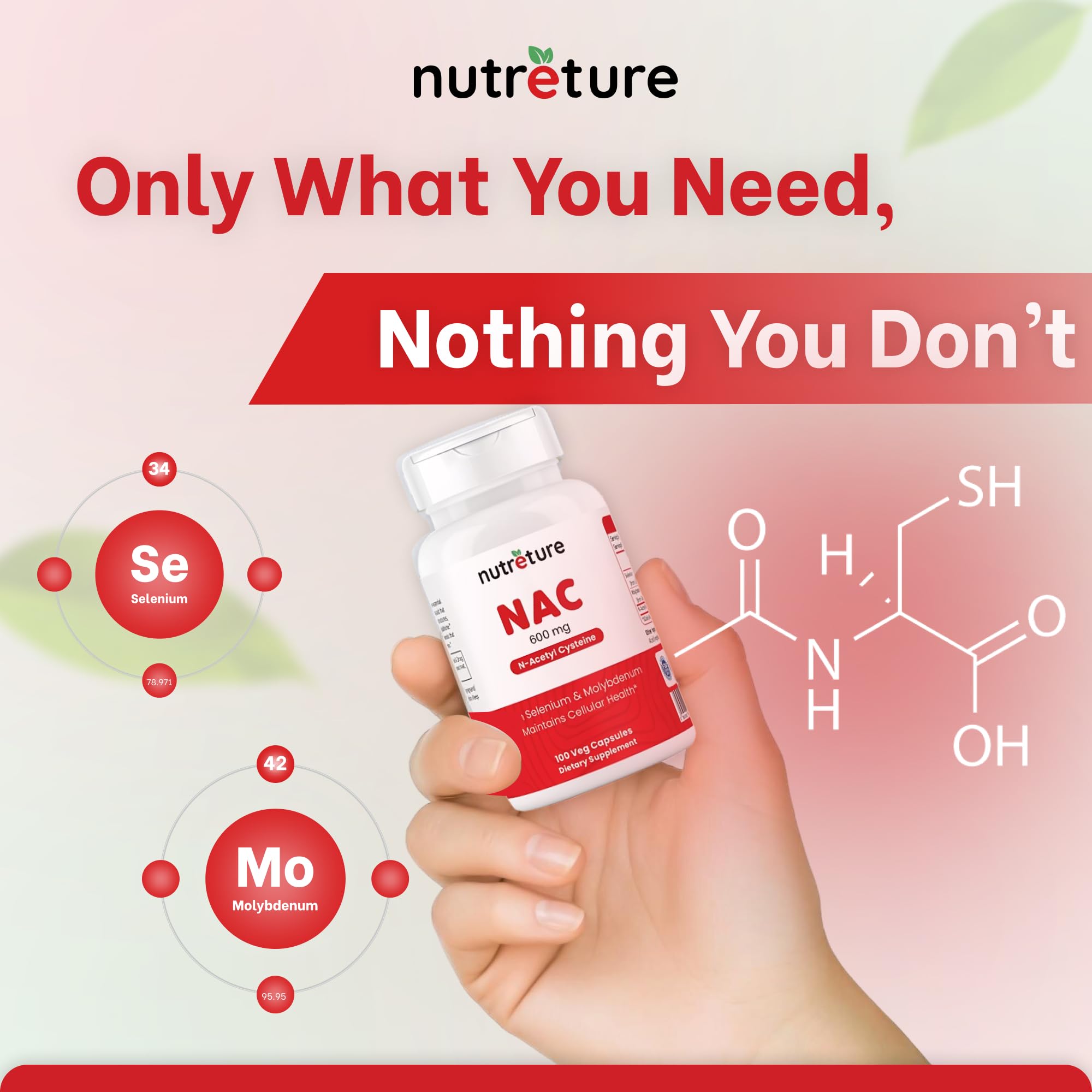 NAC 600 mg supplement facts panel