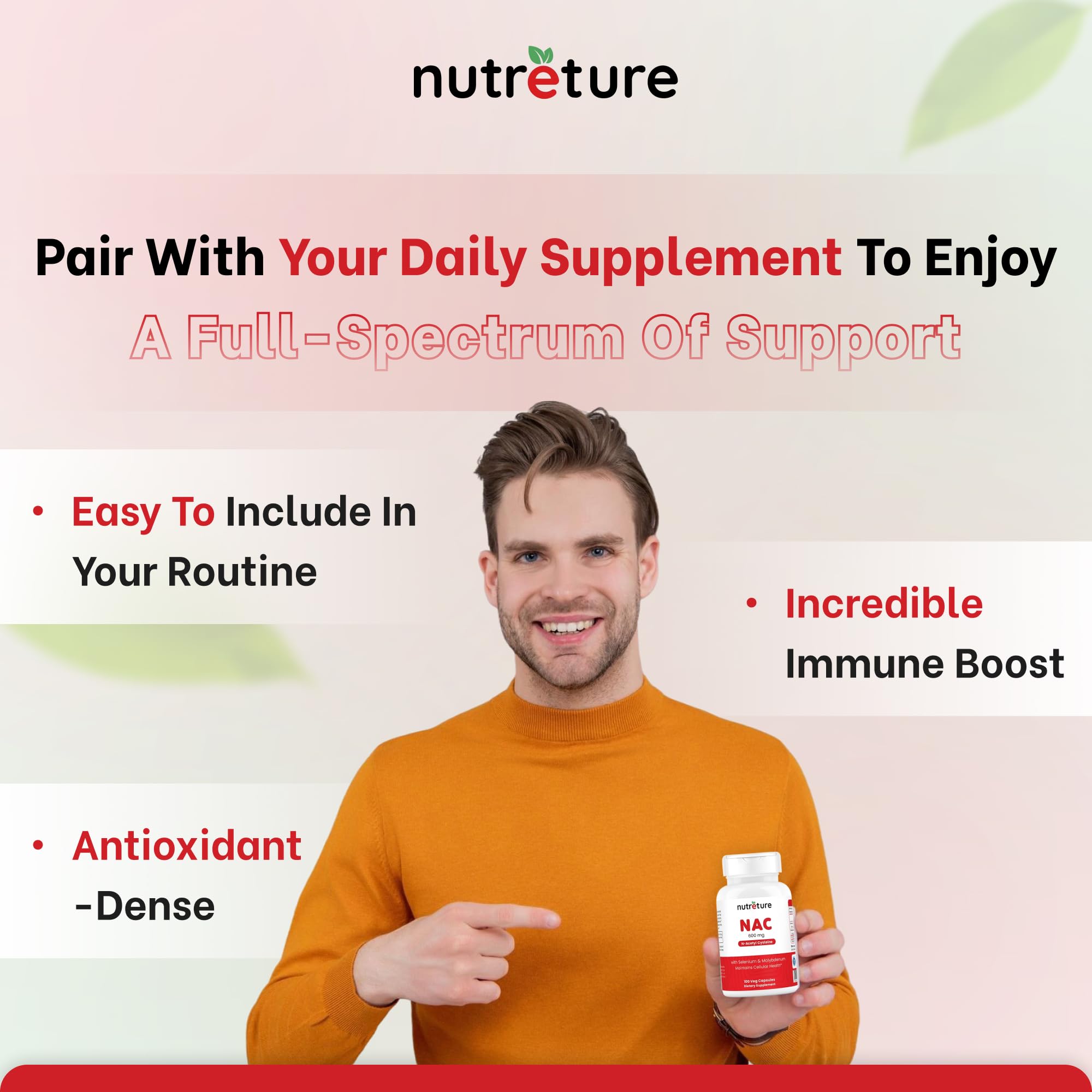 Lifestyle image with NAC supplement on desk