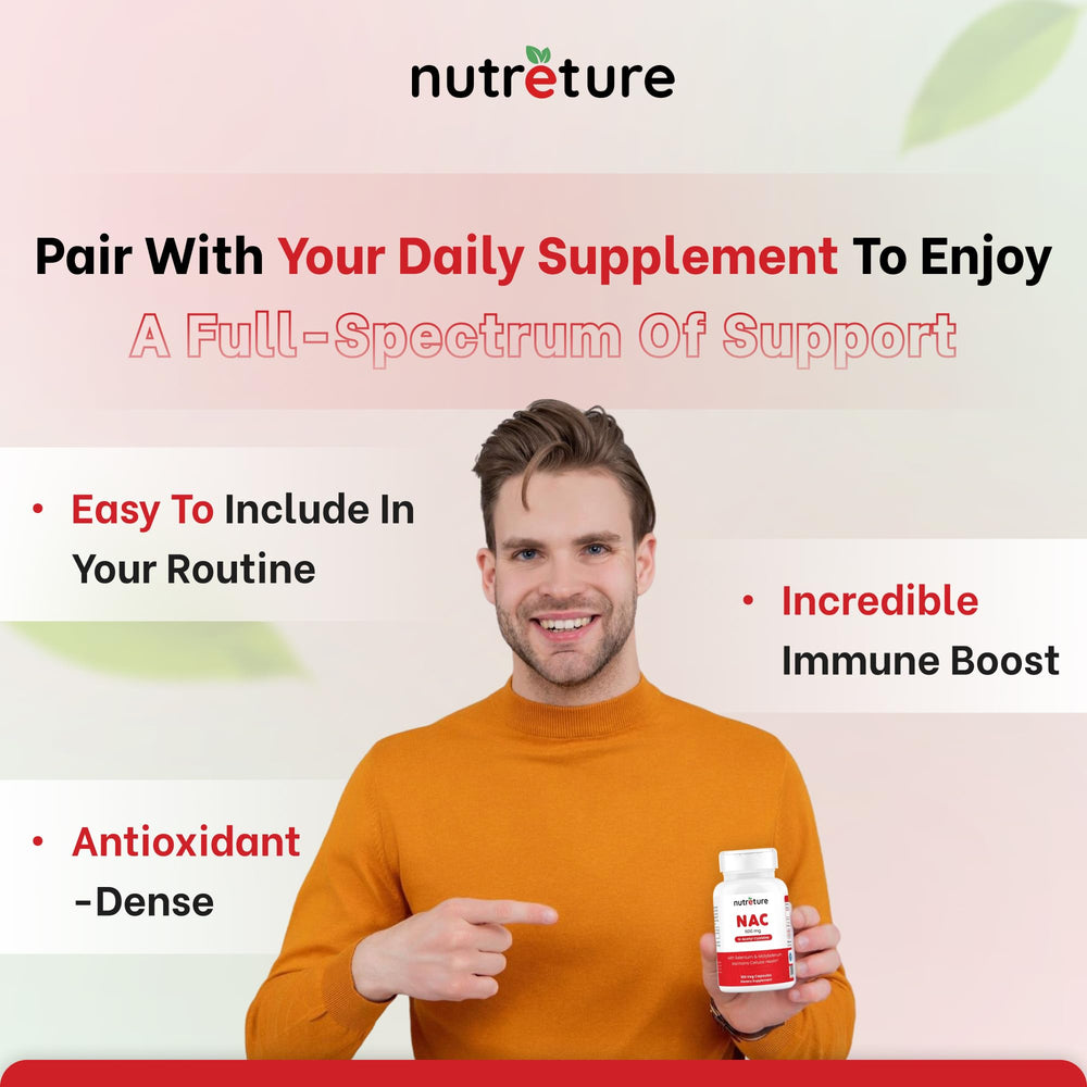 Lifestyle image with NAC supplement on desk