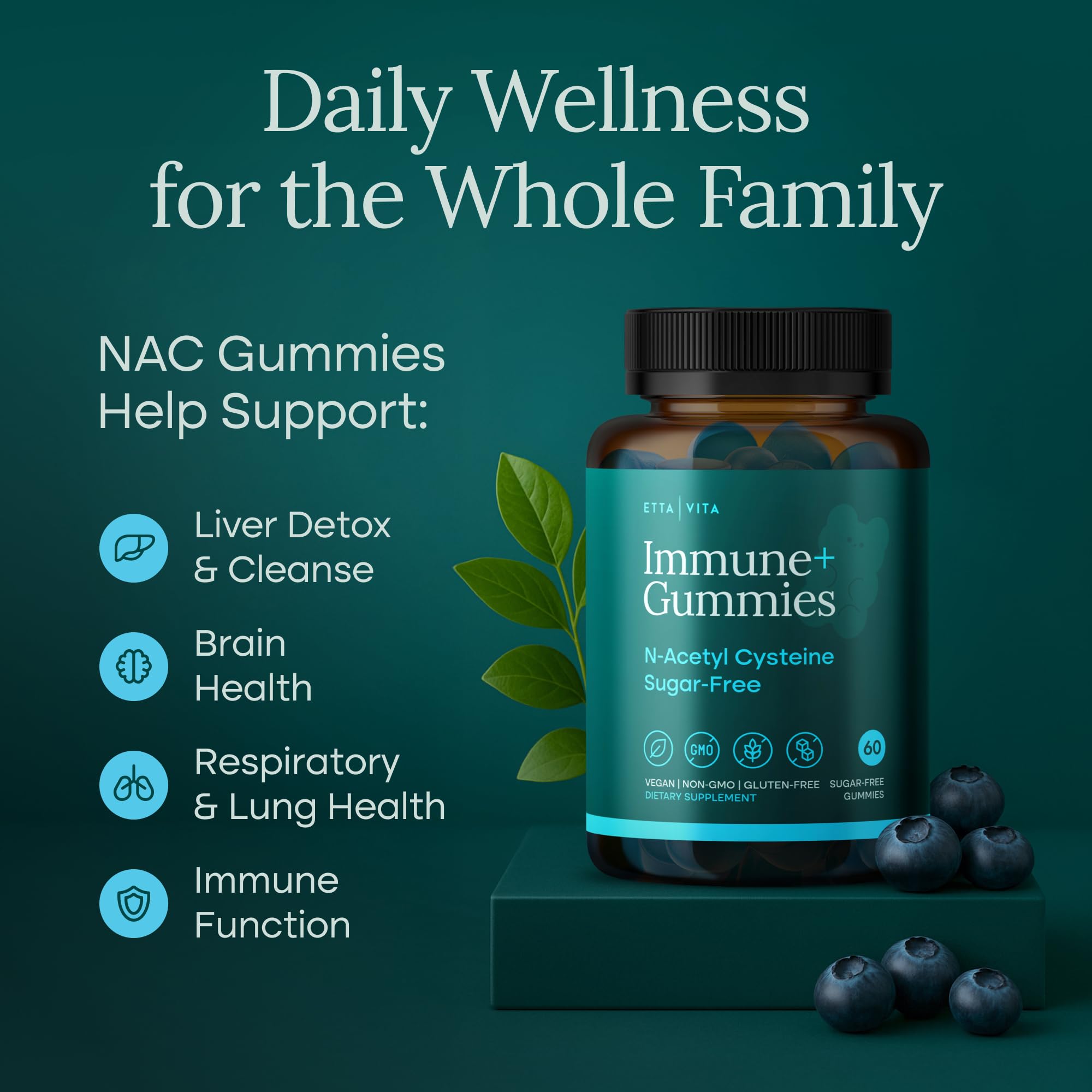 Vibrant NAC Gummies texture and color close-up