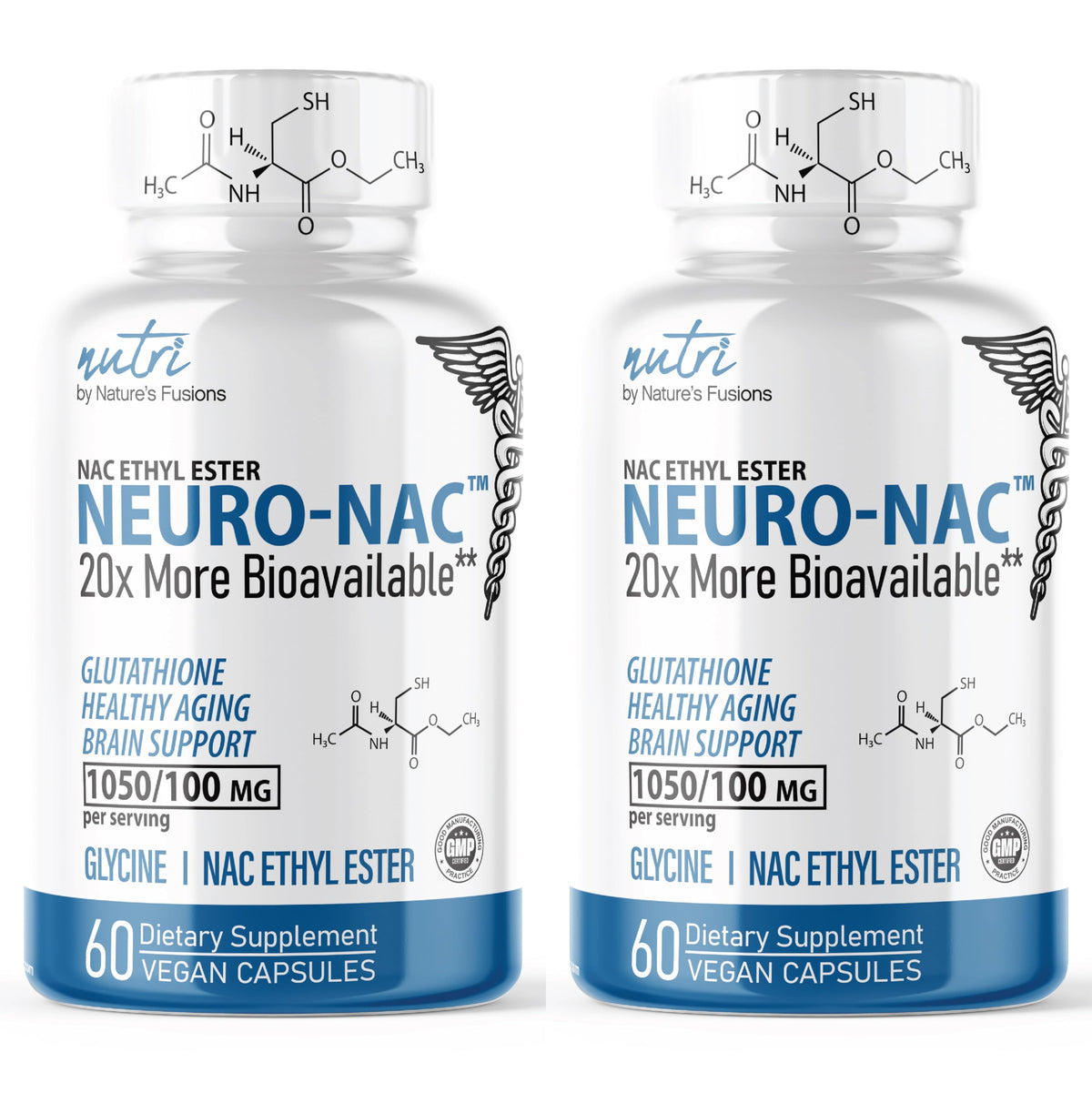 Front view of NACET N-Acetyl Cysteine Ethyl Ester 120 caps pack (Pack of 2)