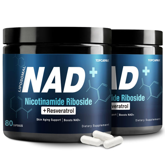 NAD+ supplement bottle showing 1000mg NR and Resveratrol (image 1)