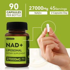 Close-up of NAD+ supplement capsules
