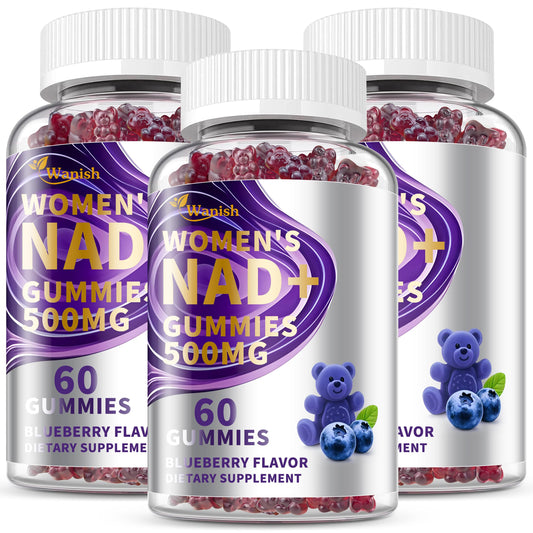 Front view of NAD Gummies Women 3-Pack in blueberry flavor