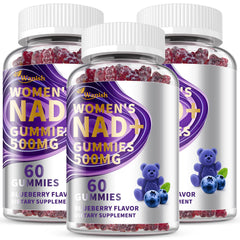 Front view of NAD Gummies Women 3-Pack in blueberry flavor