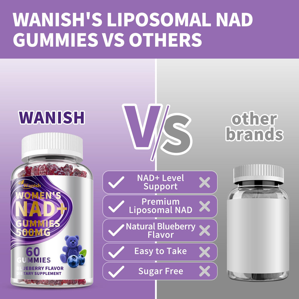 NAD Gummies Women 3-Pack nutrition panel on packaging
