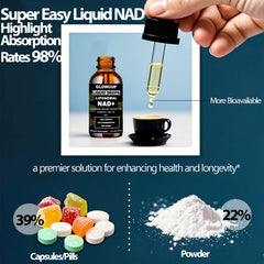 Vegan, gluten-free, non-GMO NAD+ supplement packaging