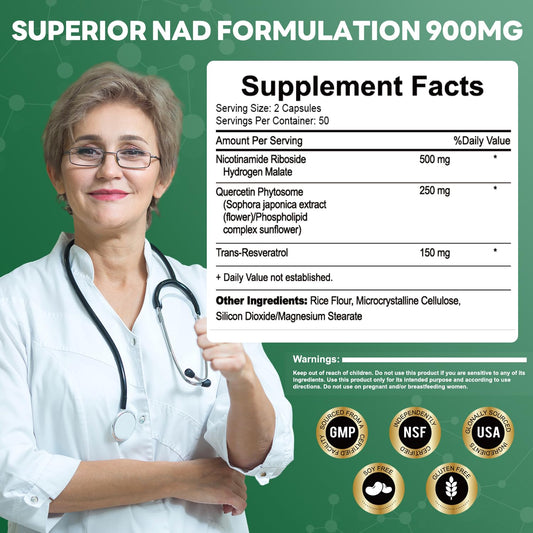 900mg NMN serving size label