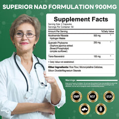 900mg NMN serving size label