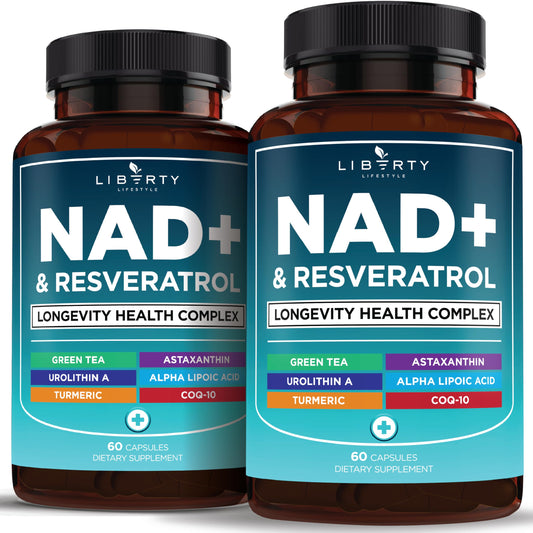 Bottle of NAD+ 300 mg supplement with Astaxanthin
