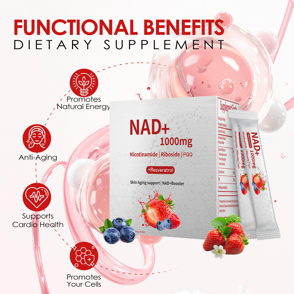 Prepared NAD+ Berry Flavor Drink in a glass