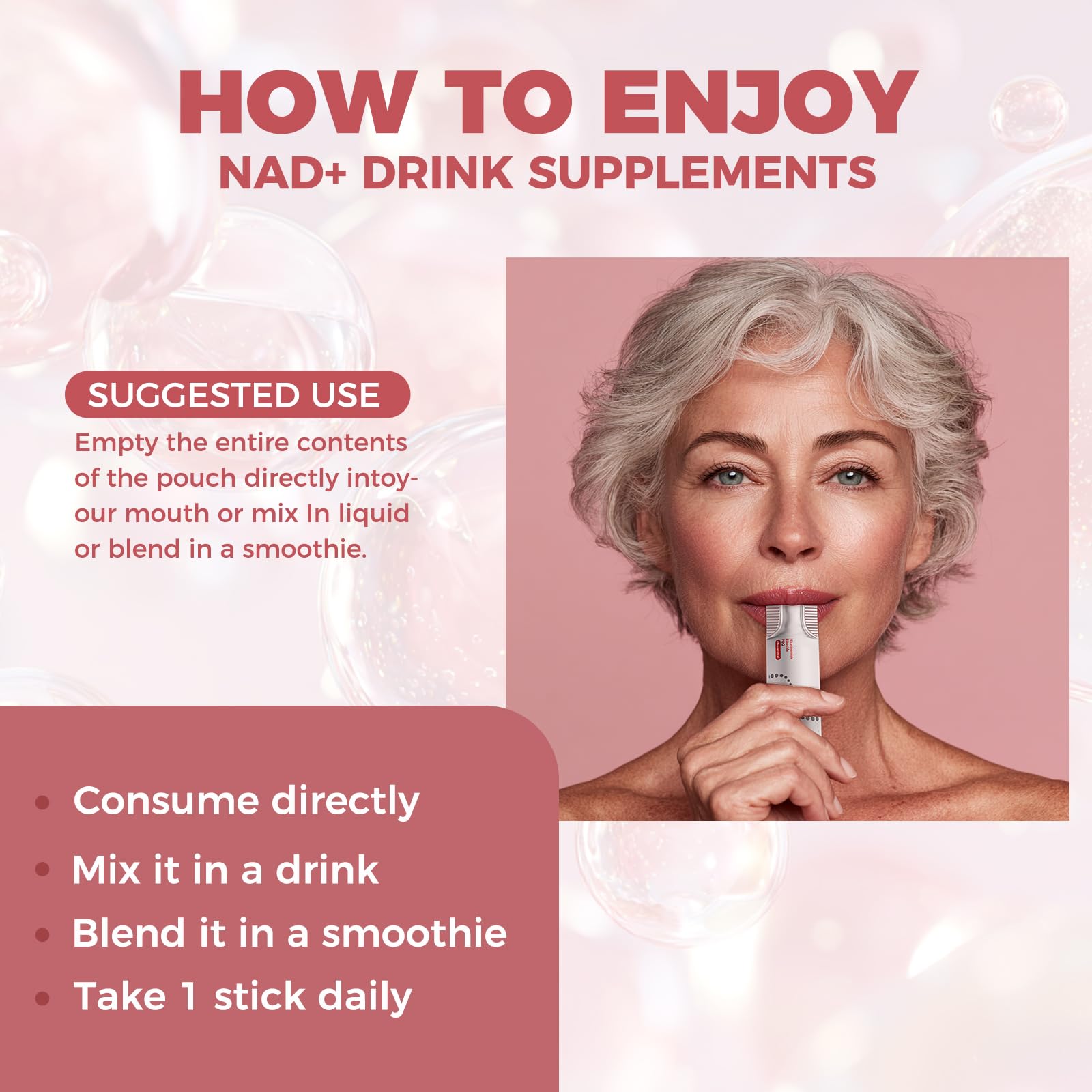 NAD+ liquid supplement suitable for both men and women