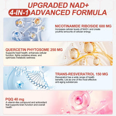 Nicotinamide riboside, resveratrol, and PQQ components of the NAD+ liquid