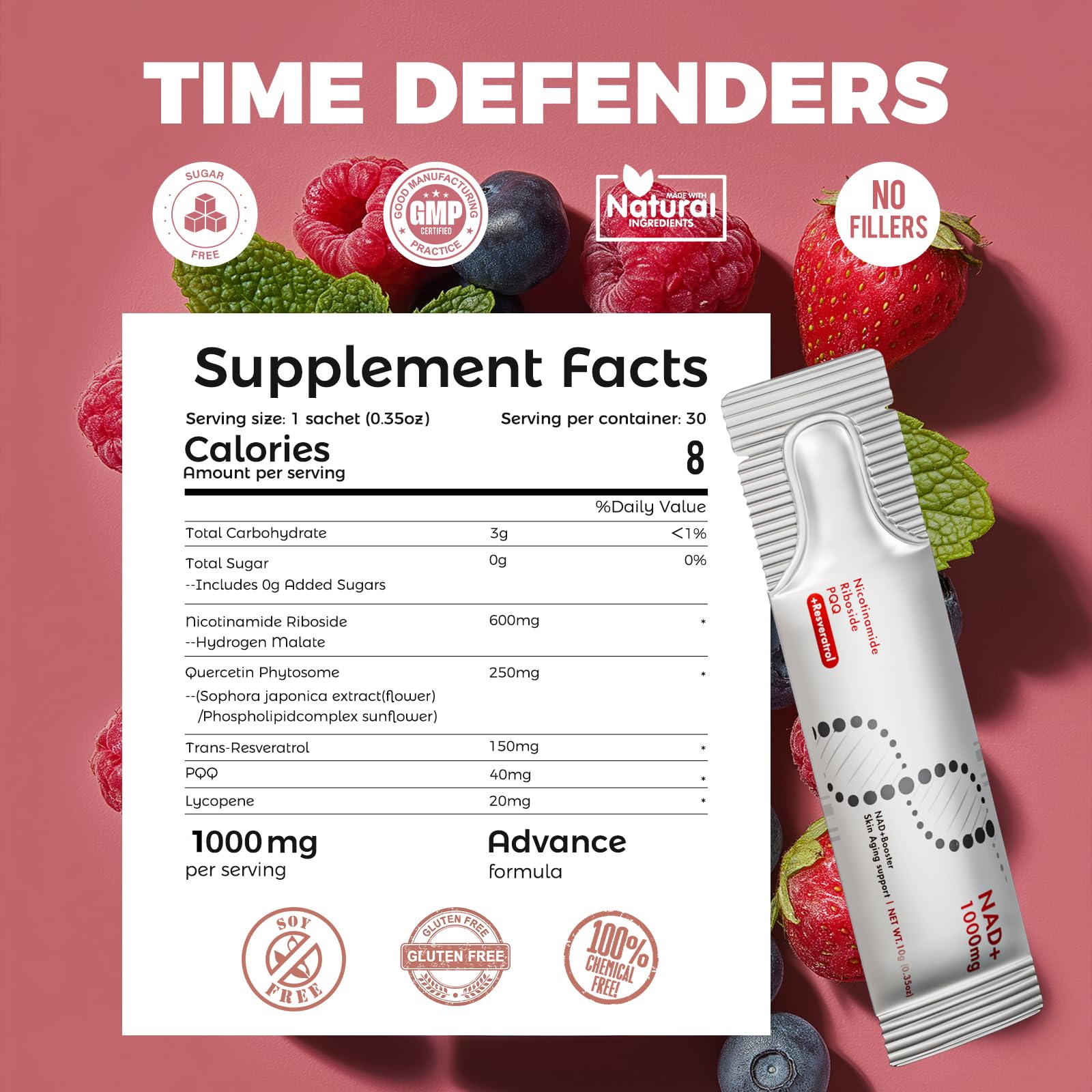 30-stick packaging of NAD+ liquid supplement