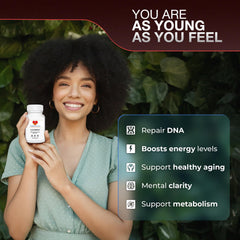 Energy and healthy aging concept with NAD+ packaging