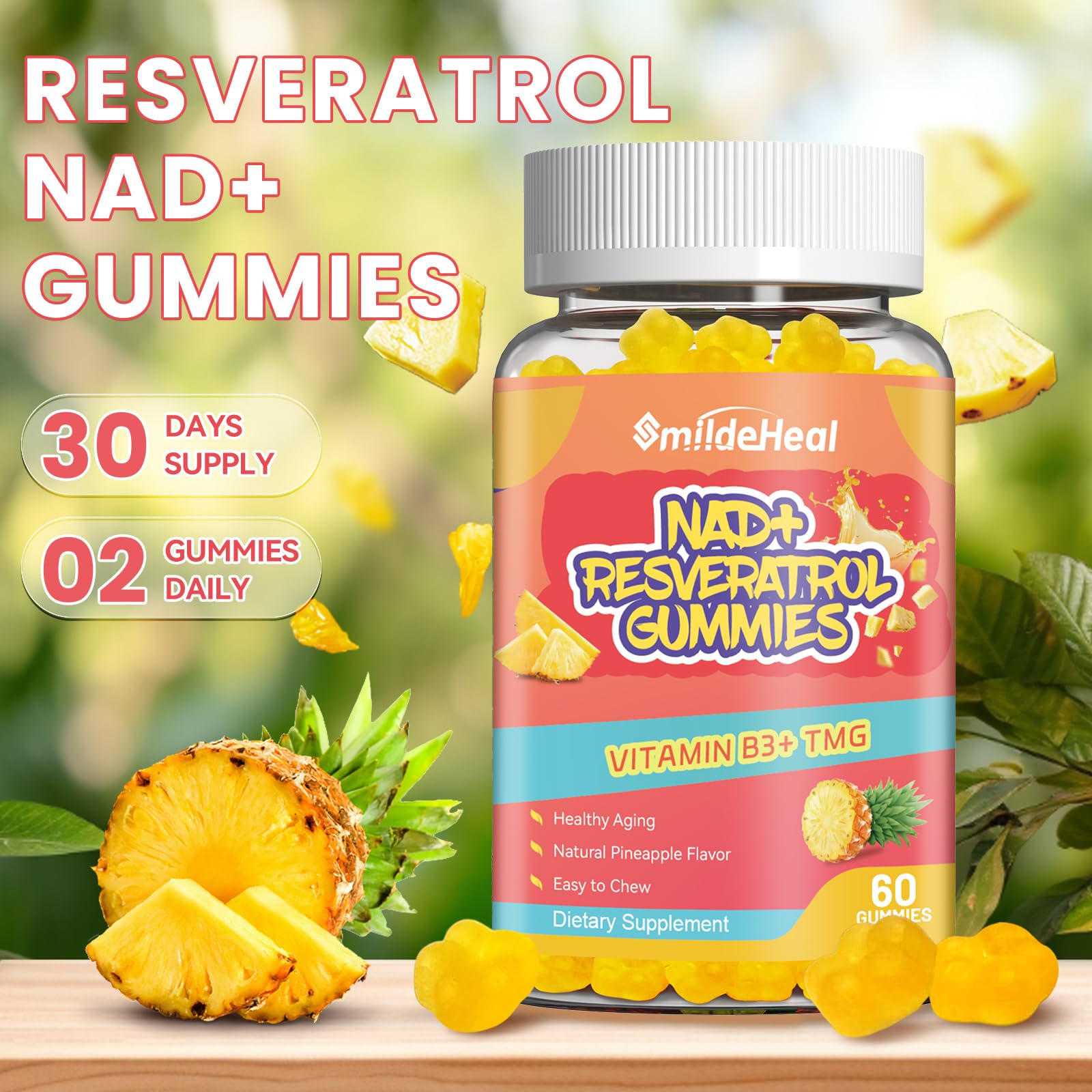 Benefits of NAD+ Resveratrol Gummies: energy, focus, cellular health