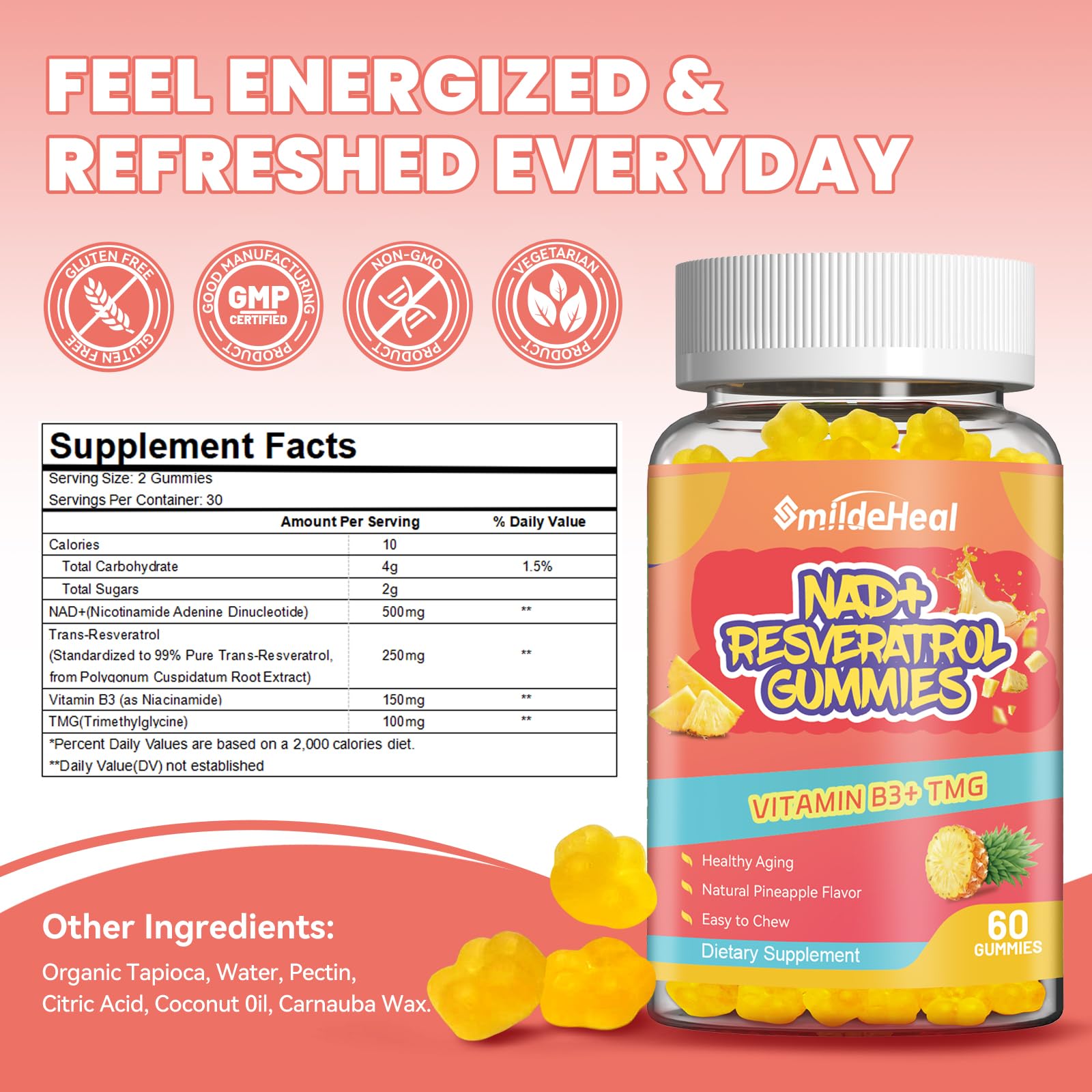 Front packaging showing 60 gummies