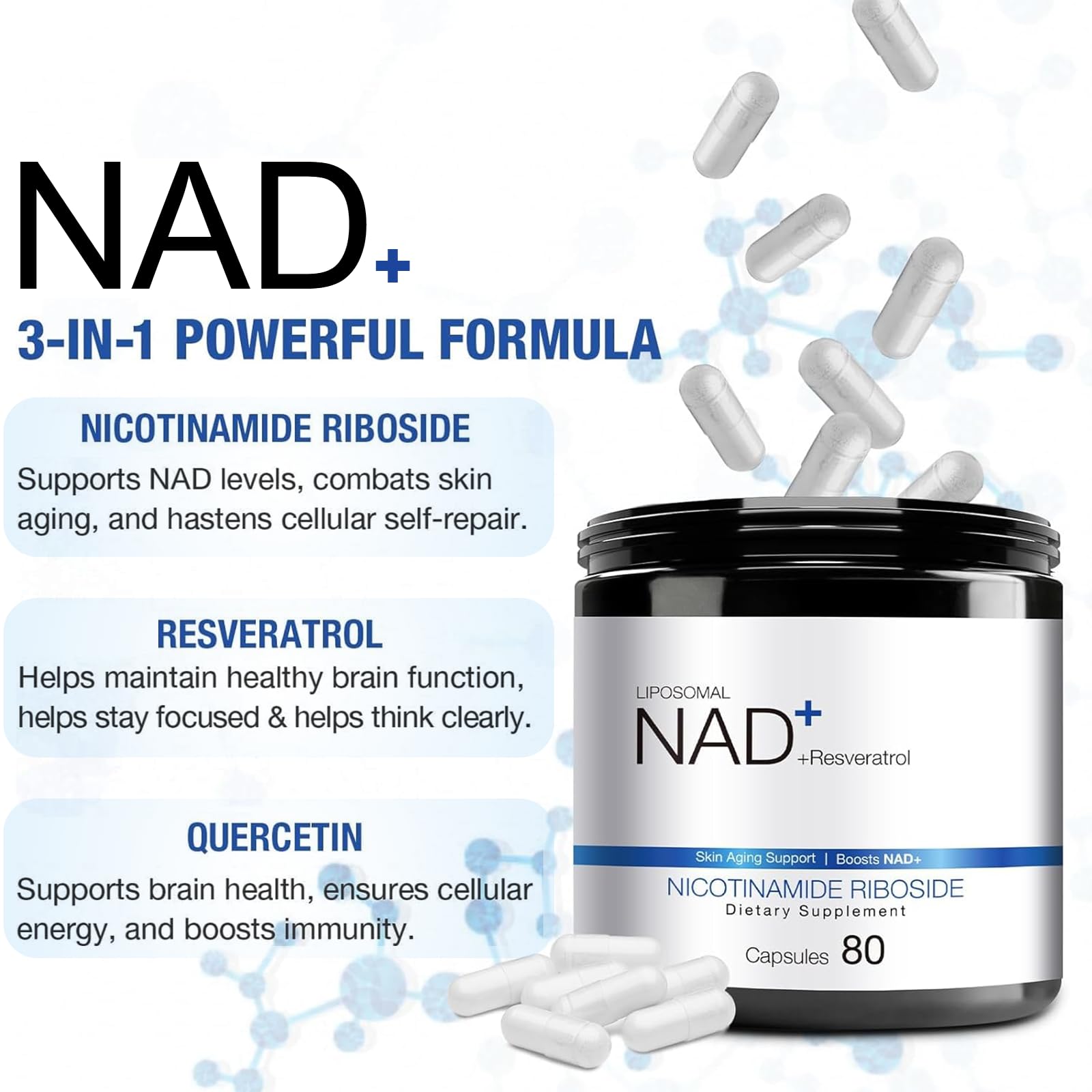 NAD+ NR with Resveratrol illustration for energy