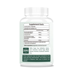 Back label with directions for NAD Supplement 500mg