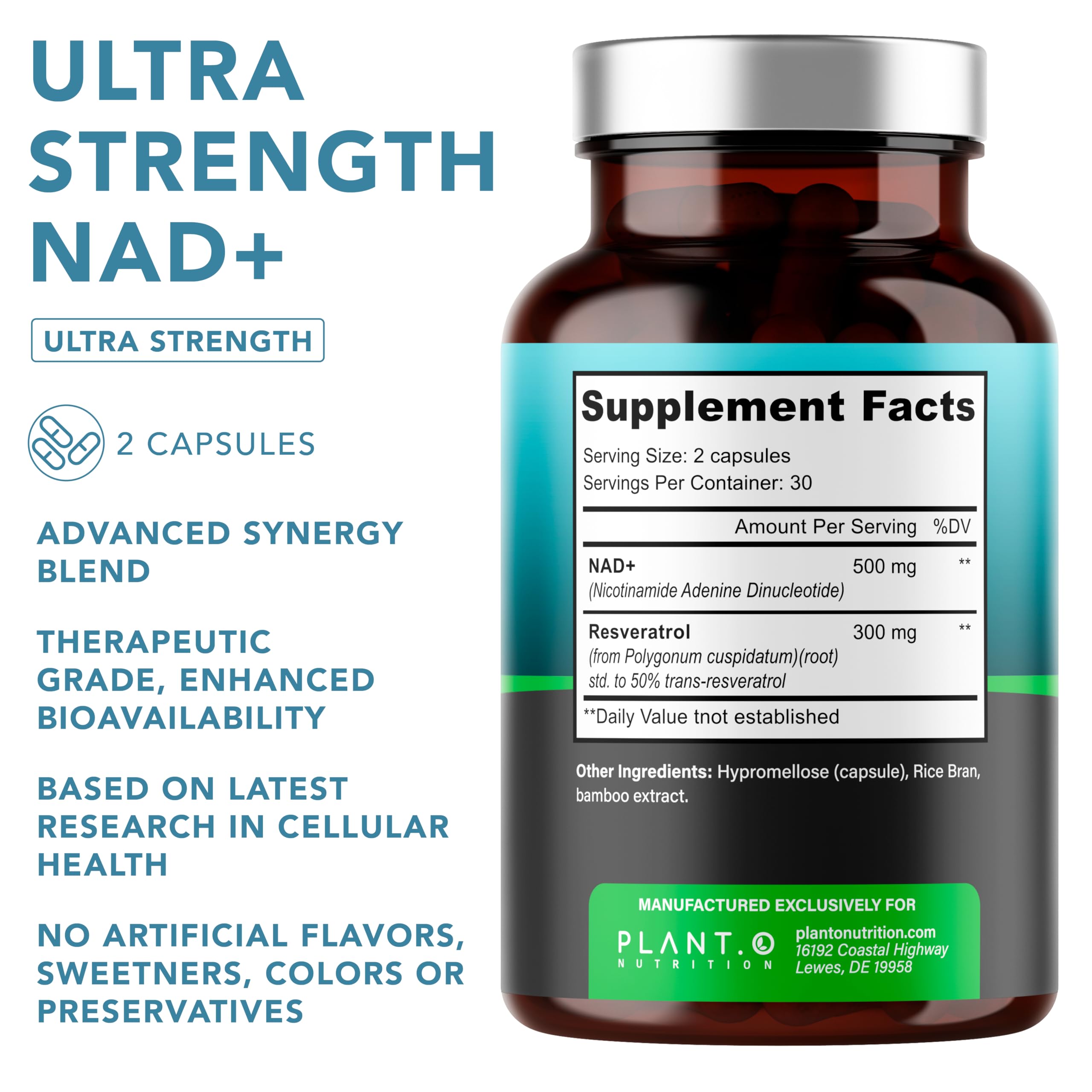 Close-up of NAD+ supplement capsules