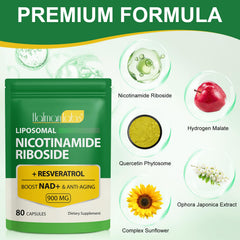 Vegan NAD supplement with natural ingredients concept