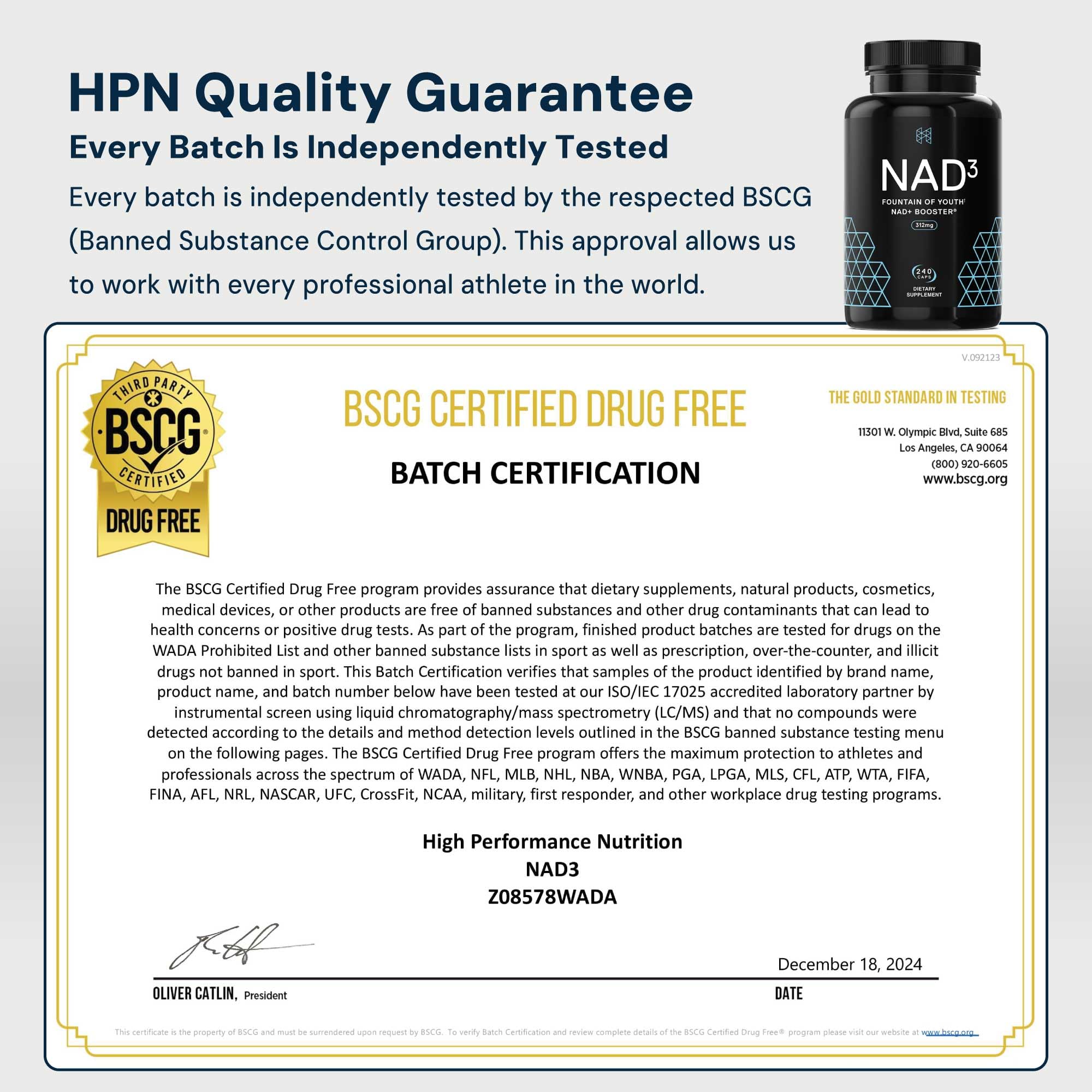 HPN NAD3 240-count bottle with 120-day supply text