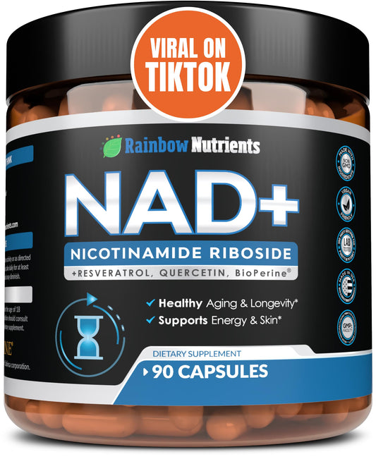 NAD+ supplement bottle front label