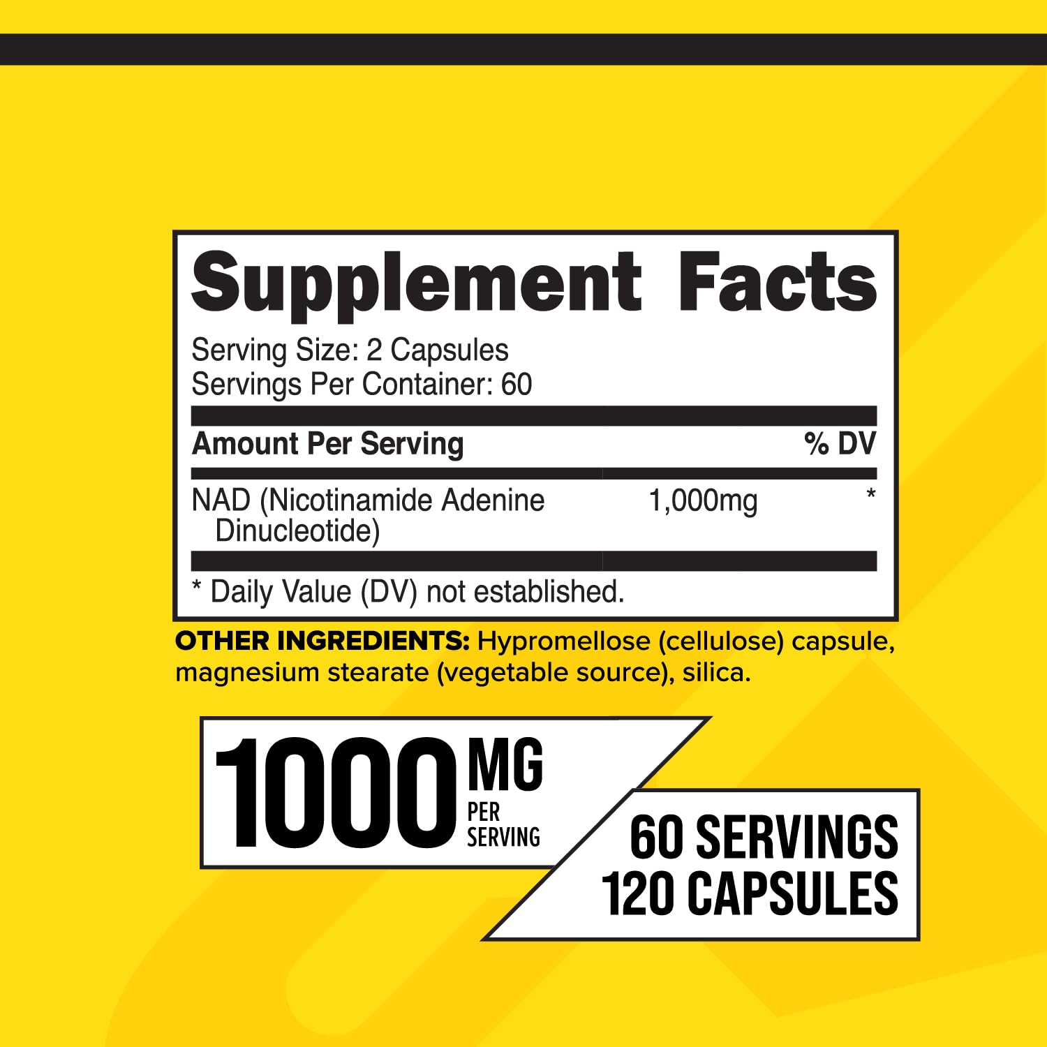 NAD+ (Nicotinamide Adenine Dinucleotide) 1000 mg per serving
