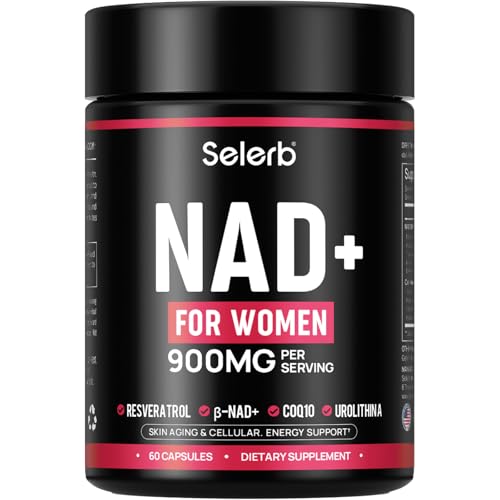 NAD+ supplement bottle for women with 60 capsules