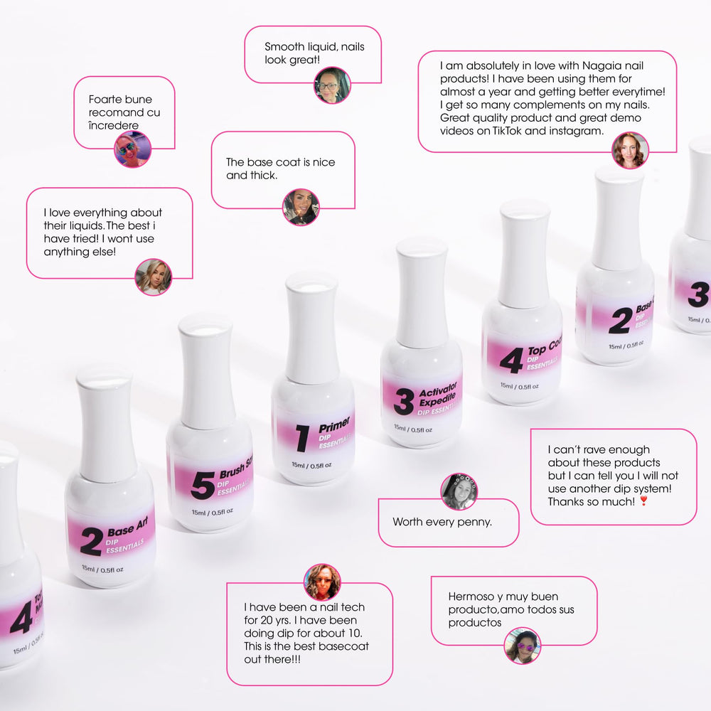 NAGAIA top coat delivers high-shine seal and lasting gloss.