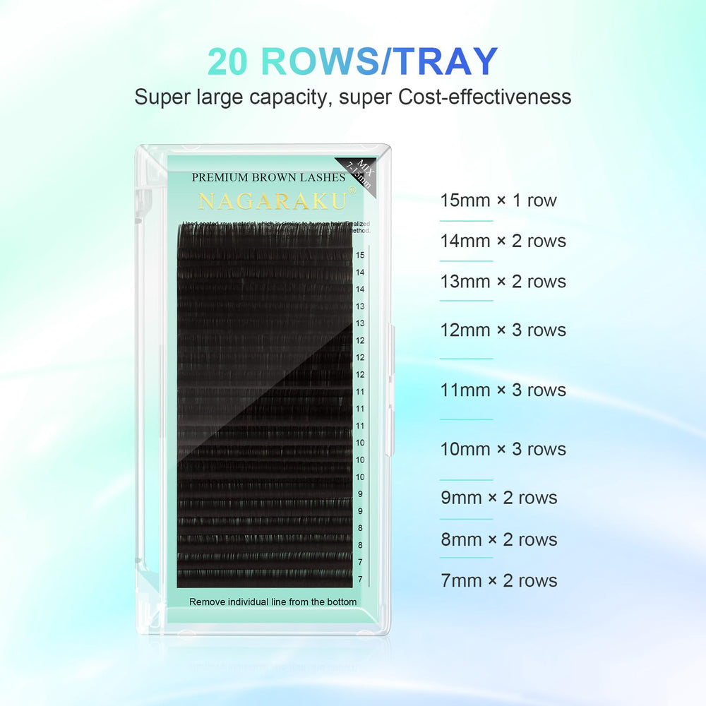 NAGARAKU 20-row lash tray for extensive customization